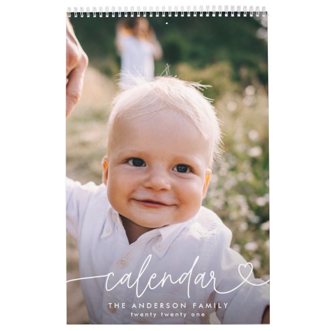 Modern, giftigt skript, typografi - minimal multif kalender (Omslag)