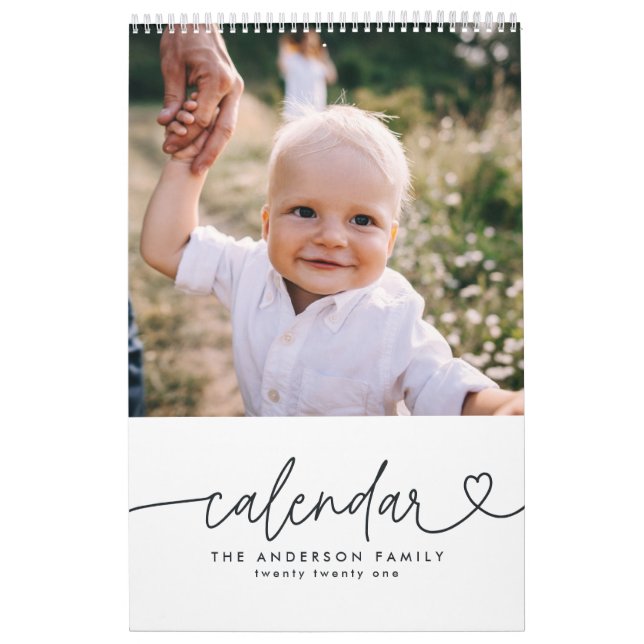 Modern, giftigt skript, typografi - minimal multif kalender (Omslag)