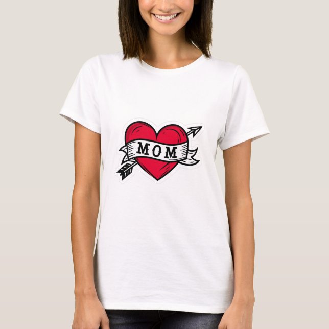Modern Gifts mors dag hjärta T Shirt (Framsida)