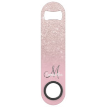 Modern giglistig monogram kandy rosa glitter ombre