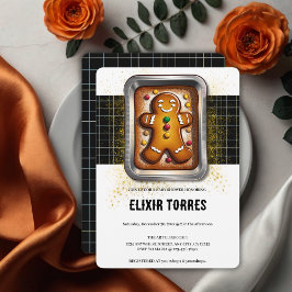 Modern gingerbröd i Pan Baby Shower Inbjudningar