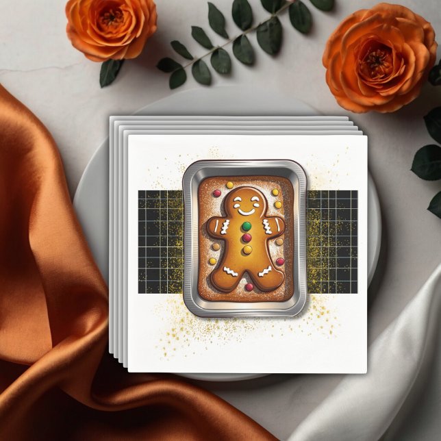 Modern gingerbröd i Pan Baby Shower Pappersservett (Skapare uppladdad)