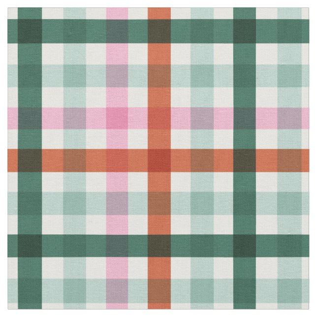Modern Gingham-Grönt och Red Tyg (Närbild)