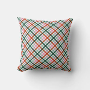 Modern Gingham jul Mönster Kudde