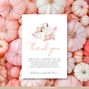Modern Gingham Little Pumpkin Baby Shower Tack Kort