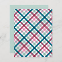 Modern Gingham Teal Magenta Rosa Mönster