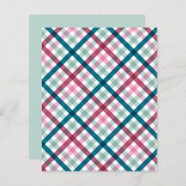 Modern Gingham Teal Magenta Rosa Mönster