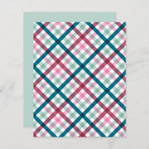 Modern Gingham Teal Magenta Rosa Mönster