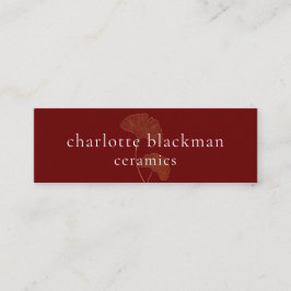 Modern Gingko Löv QR Code Mini Red Affärskort Visitkort