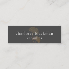 Modern Gingko Löv QR-kod Mini Visitkort