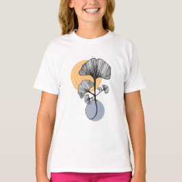 Modern Ginkgo-blad Botanisk T-shirt