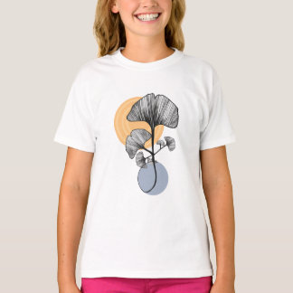 Modern Ginkgo-blad Botanisk T-shirt