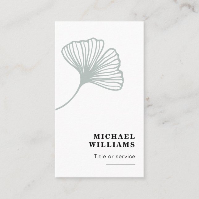 Modern Ginkgo Löv Visitkort (Framsida)