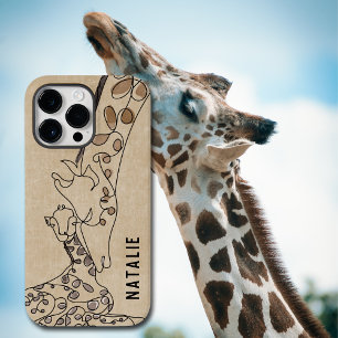 Modern Giraffe Line Art Namn
