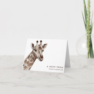 Modern Giraffe Personlig Stationery är mappad Anteckningskort
