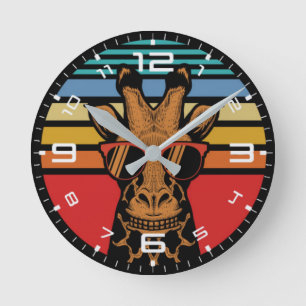 Modern giraffe rund klocka