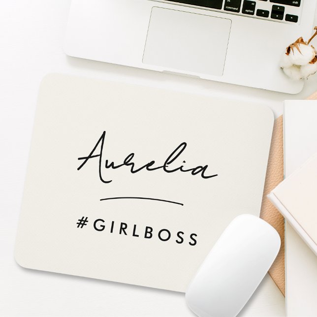 Modern Girl Chef Script Namn Best Girly Gift Ivory Musmatta (Skapare uppladdad)
