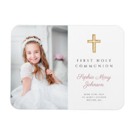 Modern Girl First Communion Photo Bild Magnet
