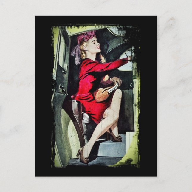 Modern Girl in Nylons Vykort (Framsida)