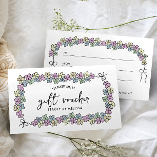 Modern Girly Blommigt Boutique Salon Gift Voucher Visitkort