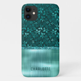 Modern Girly Blommigt Glitter Shimmer Personlig