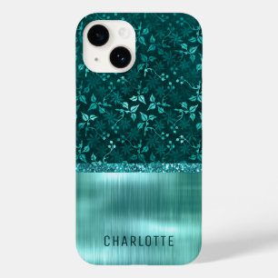 Modern Girly Blommigt Glitter Shimmer Personlig