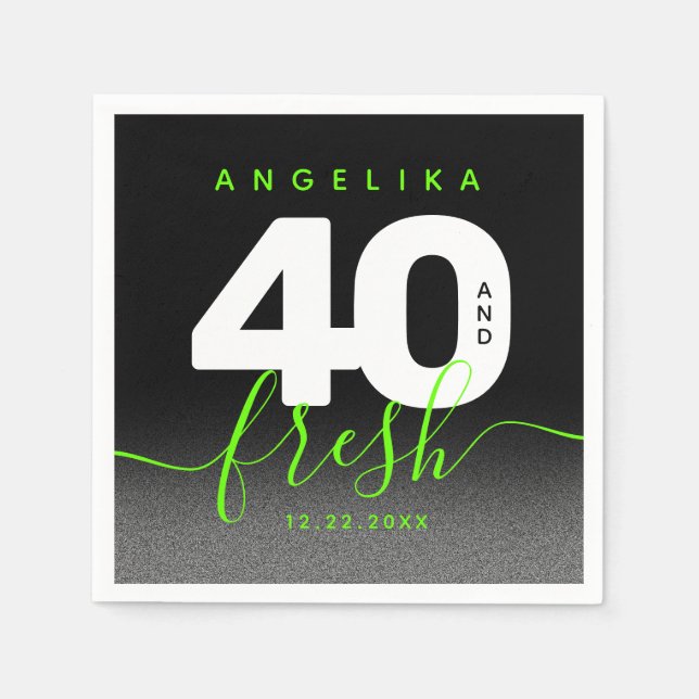 Modern Girly Bright-Grönt 40 och Färsk Pappersservett (Framsidan)