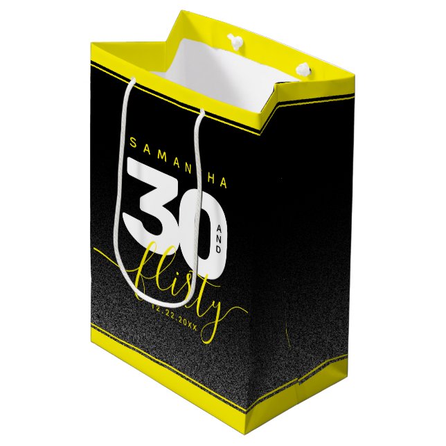 Modern Girly Bright Gult 30 och Flirty (Framsidan Vinklad)