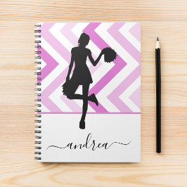 Modern Girly Cheer Rosa Cheerledare Cute Namn Roli Anteckningsbok