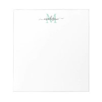 Modern Girly Chic Script Monogram Mint Grönt Teal