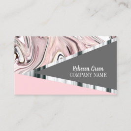 Modern Girly Chic Snyggt Rosa Grått Mode Beauty Visitkort