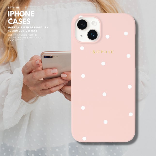 Modern Girly Classic Enkel  Rosa Polka dots (Skapare uppladdad)
