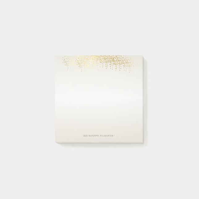 Modern Girly Faux Guld Confetti - Personlig Post-it Block (Framsida)