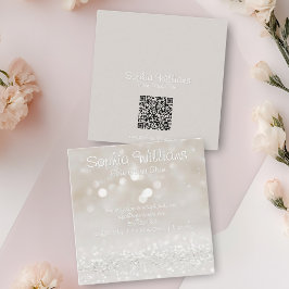 Modern Girly Glam Glitter Fyrkantigt Visitkort
