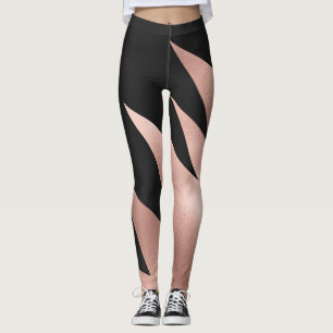 Modern Girly Guld Black Geometric i Ro Leggings