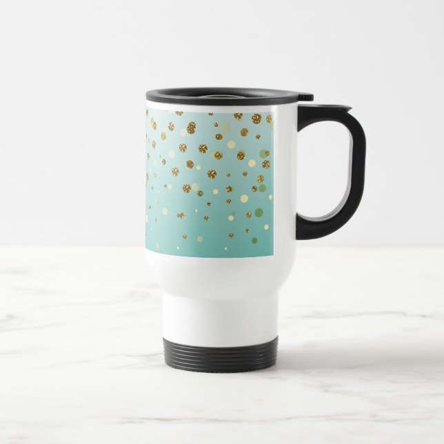 Modern Girly guld glitter konetti Blue Gradient Resemugg (Höger)