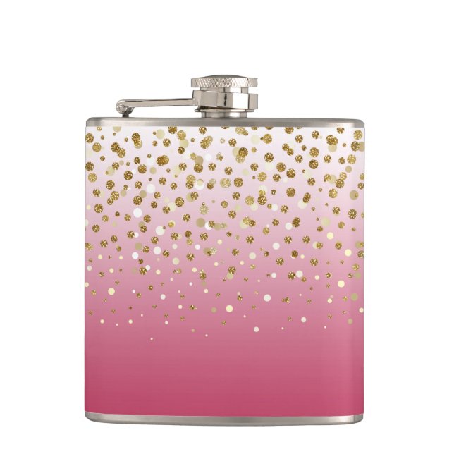 Modern Girly guld glitter konetti Rosa Gradient Fickplunta (Framsidan)