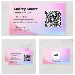 Modern Girly Lash Brows Lash Tech Visitkort