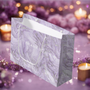 Modern Girly Lila Glitter Marble Personlig
