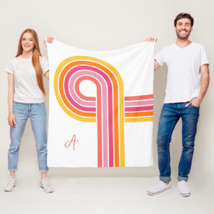 Modern Girly Ljusa färger Curved Rand Mönster Fleecefilt