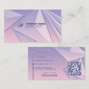 Modern Girly Pastel Gradient Social-ikoner QR-kod Visitkort