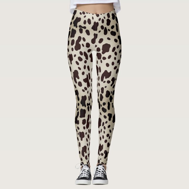 Modern Girly Rodeo Ombre Cow Animal Print Mönster Leggings (Framsida)