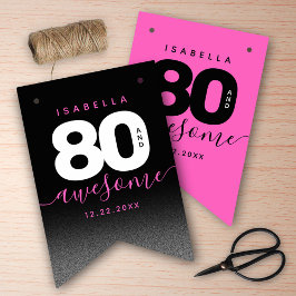 Modern Girly Rosa 80 och Fantastisk Vimplar