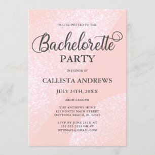 Modern Girly Rosa Glitter Geometric Bachelorette Inbjudningar