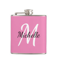 Modern Girly Rosa Monogram Namn + Initial