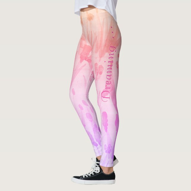 Modern Girly Rosa och Mauve Leggings (Vänster)