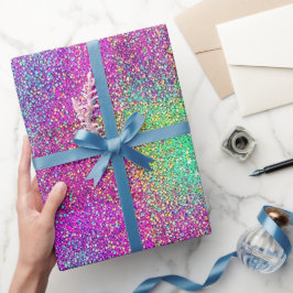 Modern Girly Rosa Ombre Gradient Shimmer Glitter Presentpapper