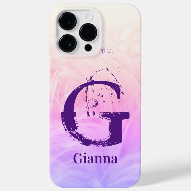 Modern Girly Snyggt Trendig Simple Ombre Monogram (Baksida)