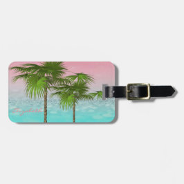 Modern Girly Tropical, Handflatan Träd Bagagebricka