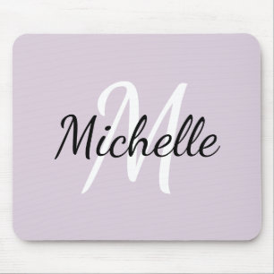 Modern Girly Violet Monogram Initial + Namn Musmatta